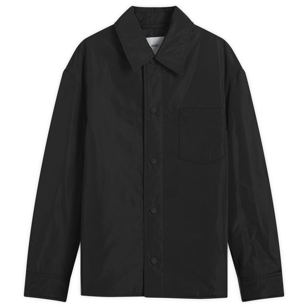 AMI Paris Men's Technical Taffetas Overshirt Noir